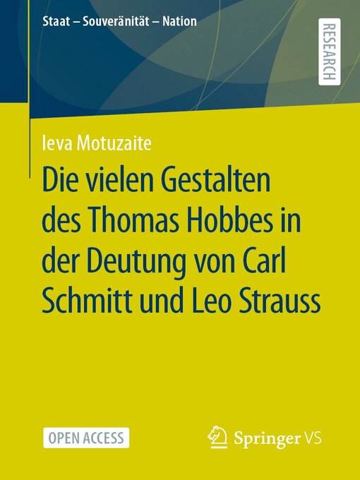 Title details for Die vielen Gestalten des Thomas Hobbes in der Deutung von Carl Schmitt und Leo Strauss by Ieva Motuzaite - Available